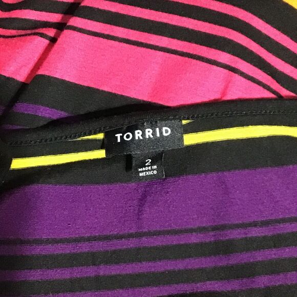 Torrid Colorful Striped Elastic Waist Midi Dress - Picture 8 of 10